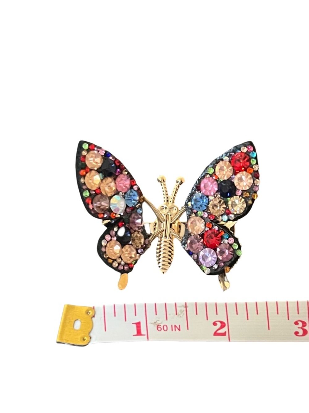 Multicolor Crystal Butterfly Hair Clip - Women Accessories Hair Accessories - Picture 3 of 4